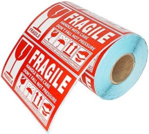 UniQue Fragile 90mm x 50mm Label Sticker Roll