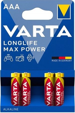 Varta LongLife Alkaline AAA Max Power 4 Pack Battery