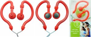 Geeko Hook On Stereo Earphones Red