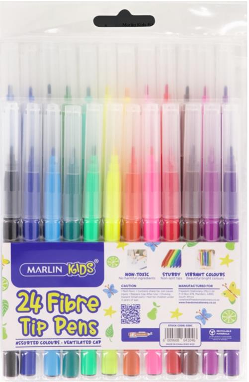 Marlin Kids Fibre Tip Pens 24