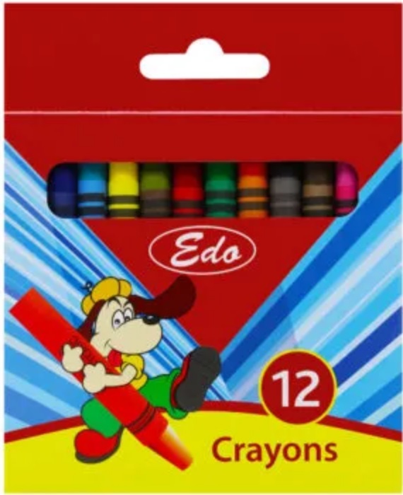 Edo Wax Crayons 8mm Pack Of 12