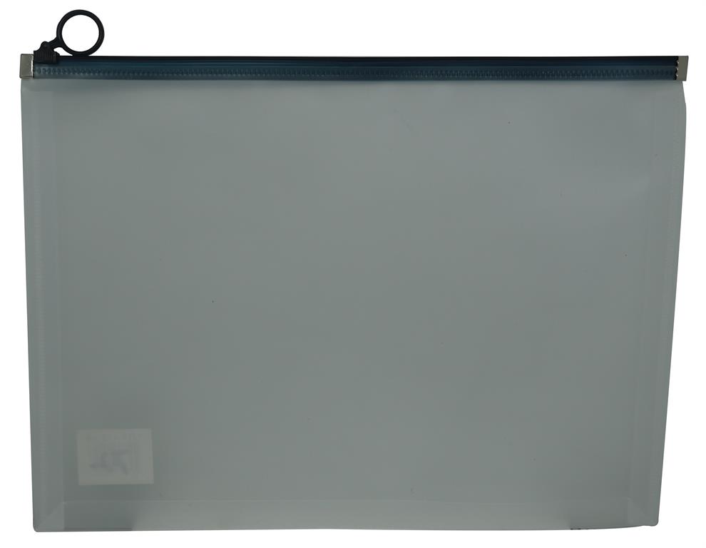 Brainware A4 Clear Carry Folder With Black Easy Slide Zip