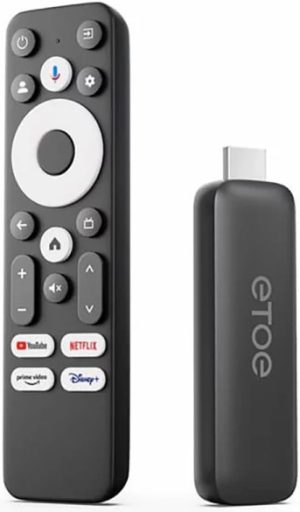 ETOE T2 Certified 4K UHD Google Android Smart TV Stick