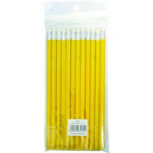 Brainware Yellow Barrel Rubber-Tipped Pencils