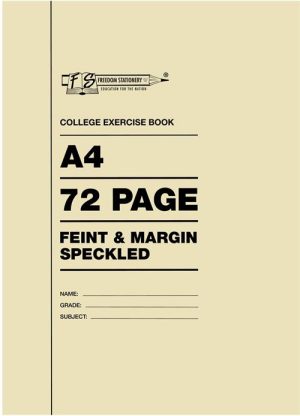Freedom A4 College Exercise Book Feint and Margin 72 Page