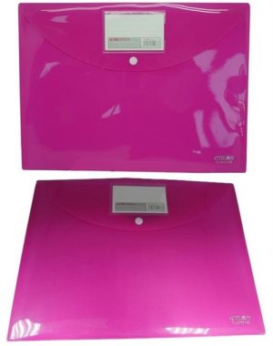 DLOffice A4 Carry Folder with Press Stud on Flap Pink
