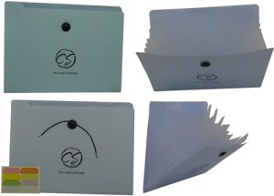 Brainware 8 Compartment Expanding File Organiser Blue