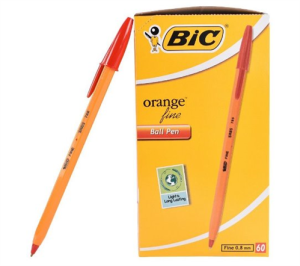 Bic Orange Fine Point Red Ballpoint Pens