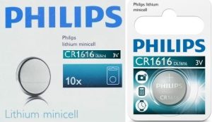 Philips Minicells Battery CR1616 Lithium Sold as Box of 10