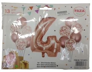 Casey 13pc Rose Gold and White Balloon Set Nr 4