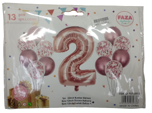Casey 13pc Rose Gold and White Balloon Set Nr 2