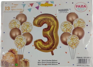 Casey 13pc Gold and White Balloon Set Nr 3