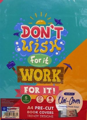 Marlin Kids Precut A4 Don’t Wish For Work Book Cover 5 pack