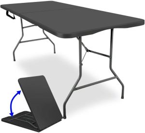UniQue Foldable Rectangle 1.8 Metre Black Table