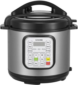 Goldair 6 Litres Electric Stainless Steel Pressure Cooker