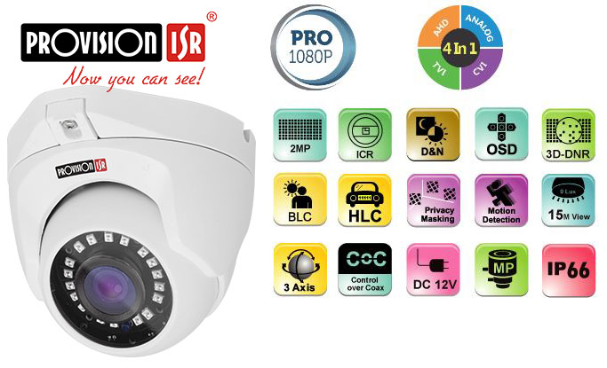 Provision ISR 1080P 4in1 Dome Camera