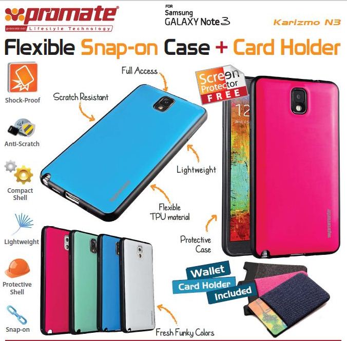 Promate Karizmo-N3.Pink Elegant Multi-Color Flexi-Grip