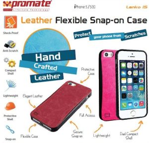 Promate Black Lanko iPhone 5 Hand-Crafted Leather Case