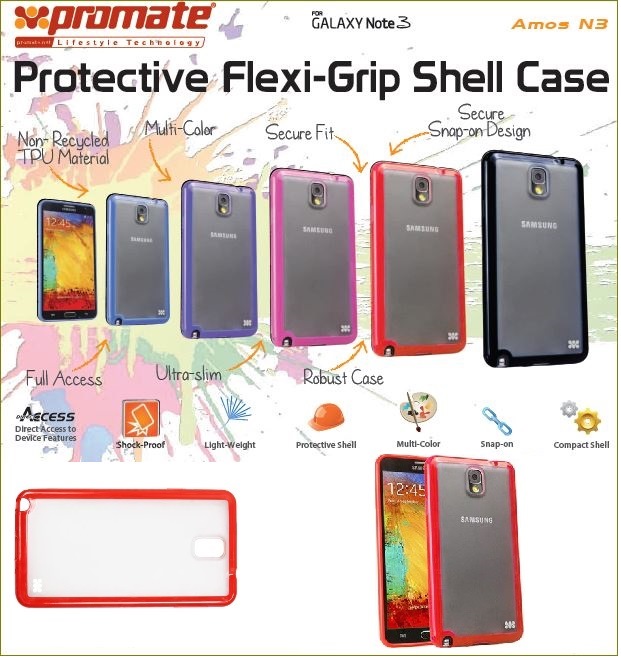 Promate Red Amos N3 Protective flexi-grip